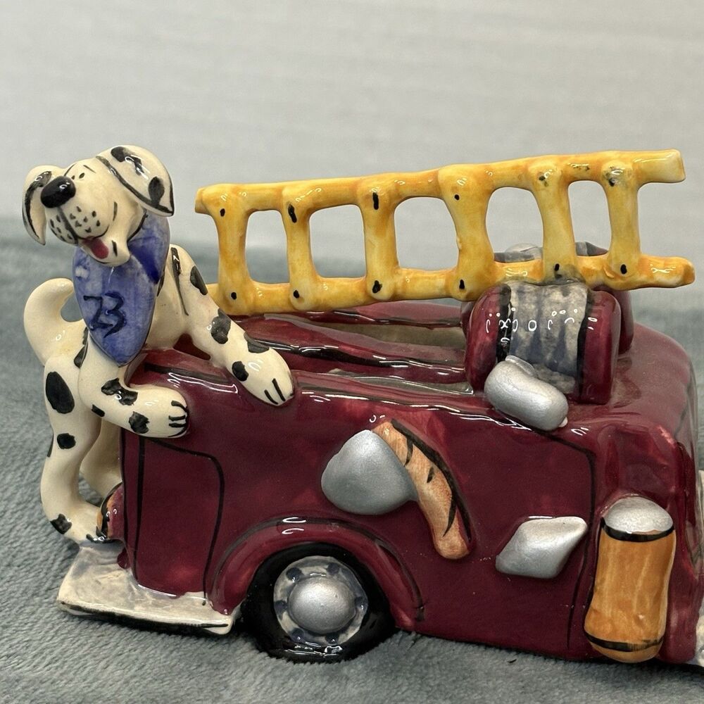 Blue Sky Clayworks Heather Goldminc-Heroes Brigade Firetruck W/ Dalmatian READ - Picture 3 of 13